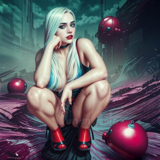 Mae as Harley Quinn, atelier