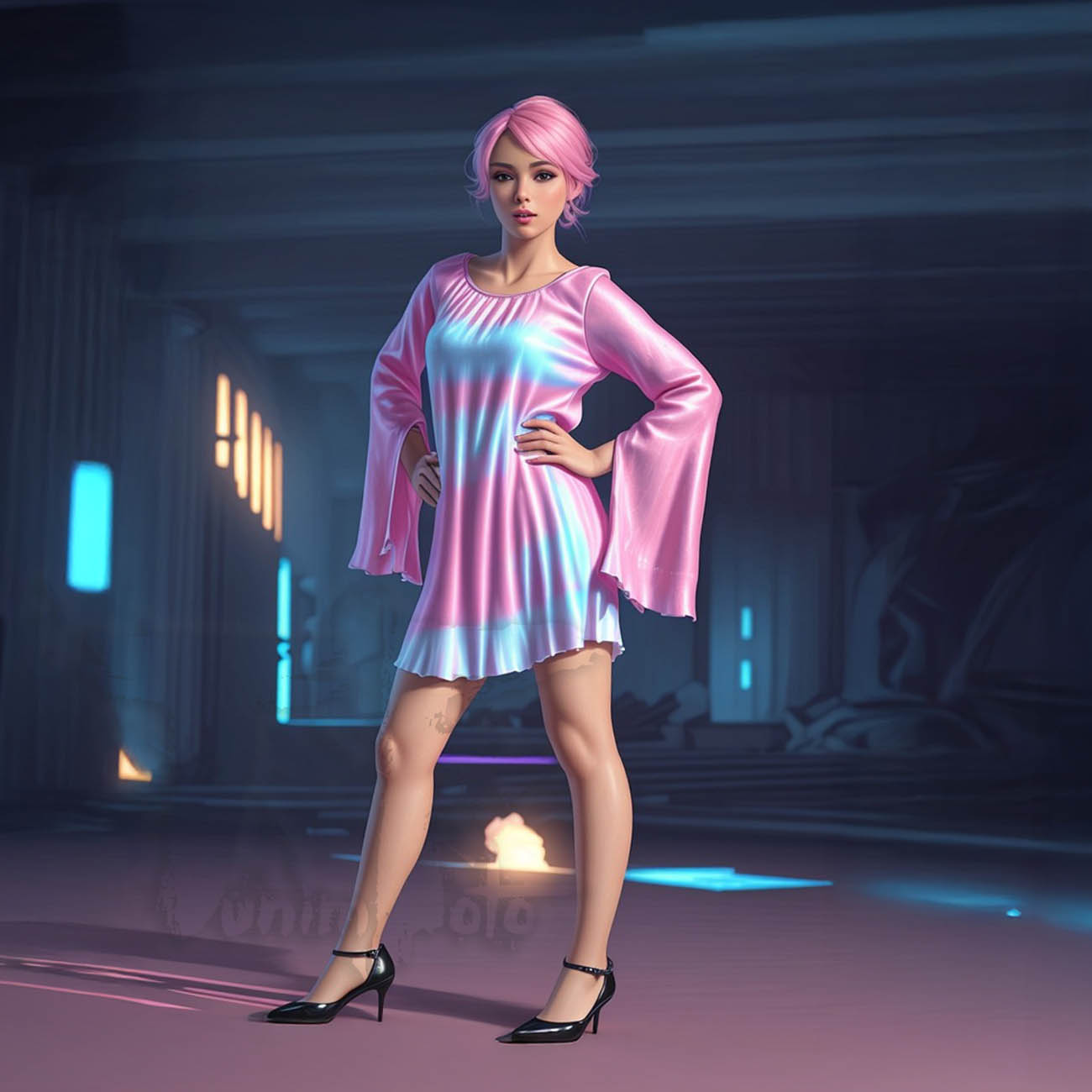 Bea as Barbie at an urbex&nbsp;location