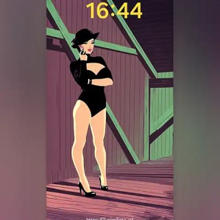 EVA - Stylish Digital Illustration of Woman in Rustic Setting; wallpaper