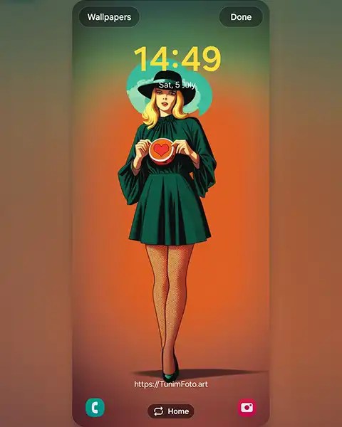 MAE – Elegant Green Dress: Fashion & Design Inspiration; Download free phone wallpaper 9:21