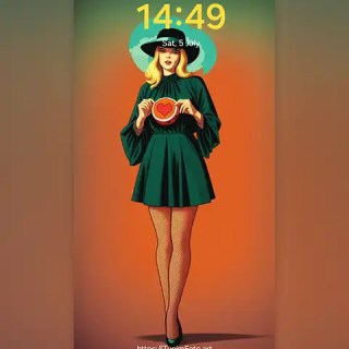 MAE – Elegant Green Dress: Fashion & Design Inspiration; Download free phone wallpaper 9:21