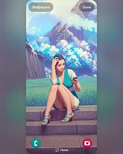 MAE as manga character sitting outdoors; Download free phone wallpaper&nbsp;9:21