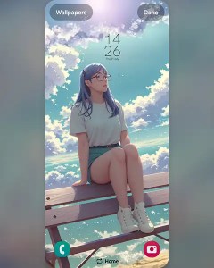 MAE on a bench; Download free phone wallpaper&nbsp;9:21