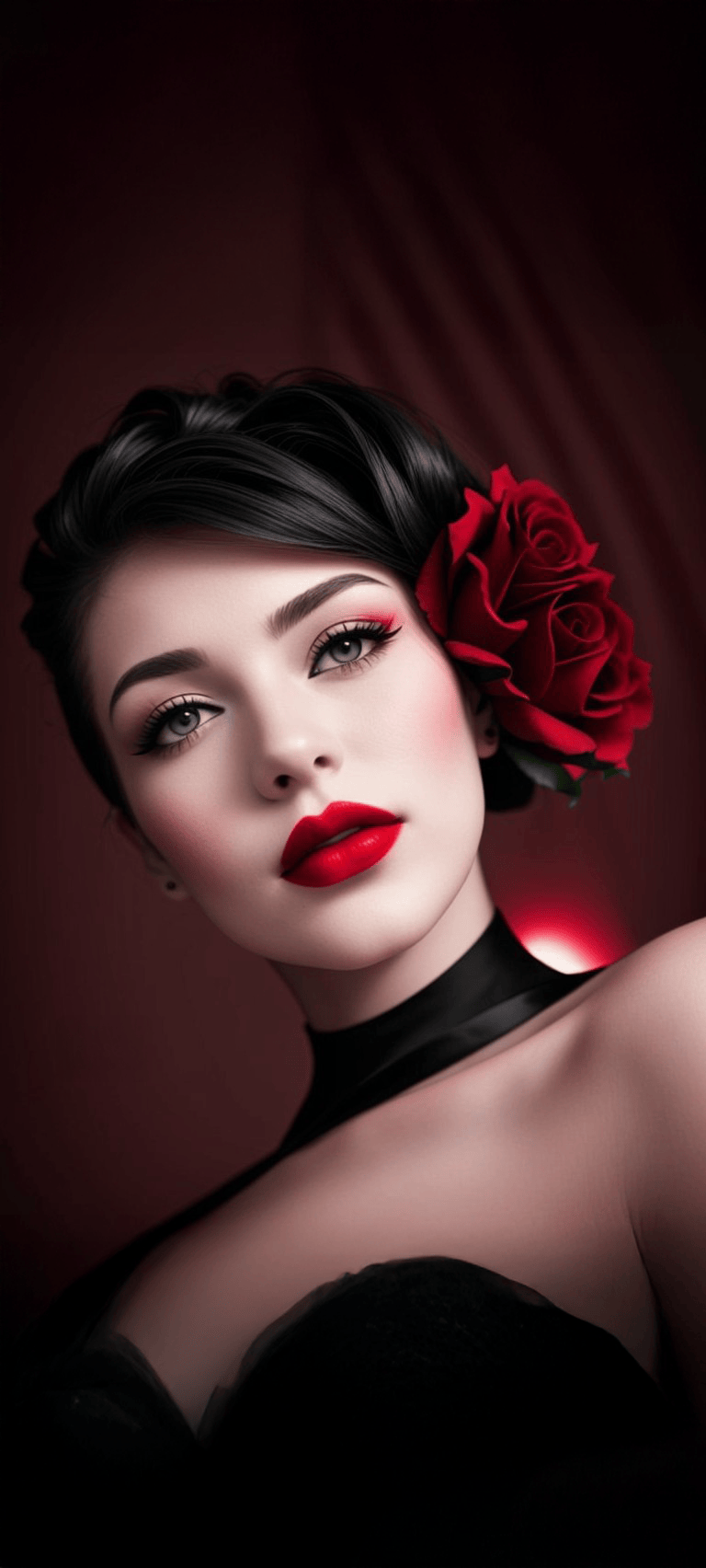 MAE with roses, portrait, wallpaper