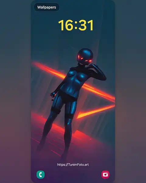 EVA – Exploring Futuristic Designs: Black Suit and Neon Lights; wallpaper
