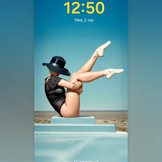 MAE the Ballerina: Elegance in a Swimsuit; phone wallpaper&nbsp;9:21