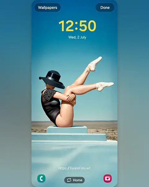 MAE the Ballerina: Elegance in a Swimsuit; phone wallpaper&nbsp;9:21