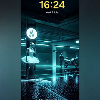 MAE the ballerina in the garage with a biker, Download free phone wallpaper&nbsp;9:21