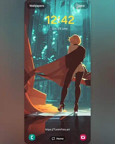 MAE – Exploring Stylized Figures in Futuristic Environments; phone wallpaper