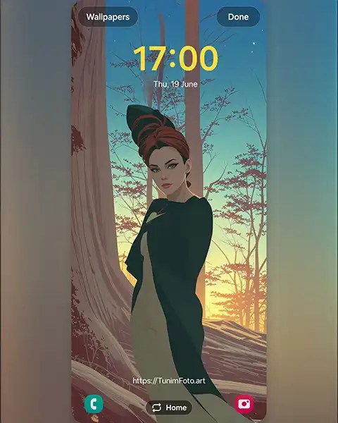 MAE – Exploring Mystique: A Woman in Forest at Dusk; phone&nbsp;wallpaper