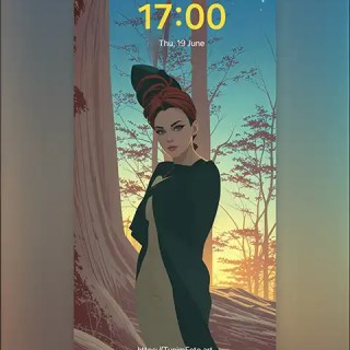 MAE - Exploring Mystique: A Woman in Forest at Dusk; phone wallpaper