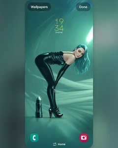 MAE – A striking illustration featuring a figure in a sleek black outfit; Download free phone wallpaper&nbsp;9:21