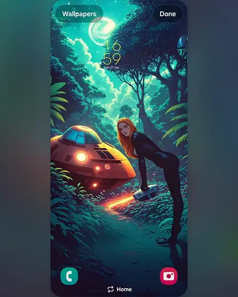 MAE repairing with a heavy duty tool her flying saucer; Download free phone wallpaper&nbsp;9:21