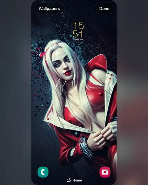 MAE as Harley Quinn character exterior portrait; Download free photo wallpaper&nbsp;9:21