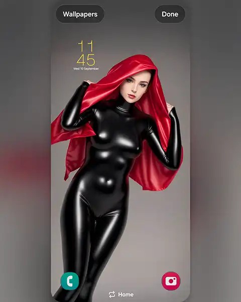 MAE in latex suit photoshooted in my atelier; Download free phone wallpaper&nbsp;9:21