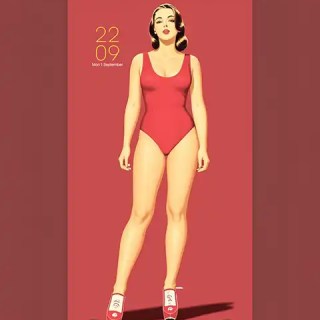 MAE in red, pin-up or pulp style; Download free phone wallpaper&nbsp;9:21