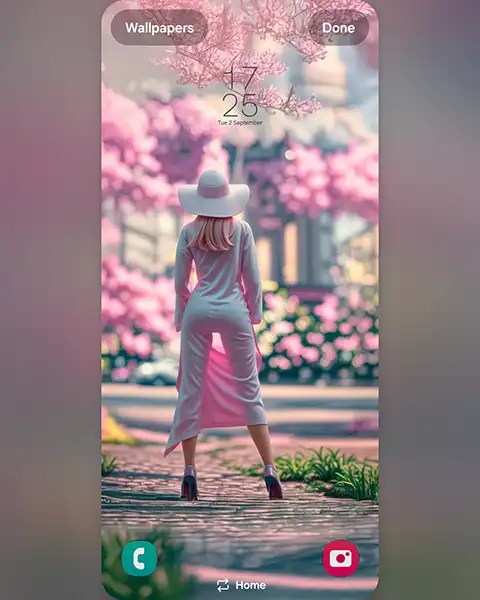 Mae as Barbie in front of the ruins of the Church of St. John the Baptist; Download free phone wallpaper&nbsp;9:21